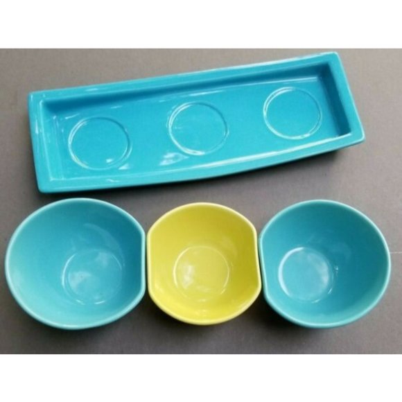 Serving Tray bowls Relish Taco Bar Salsa Server TAG Domo - Picture 11 of 12